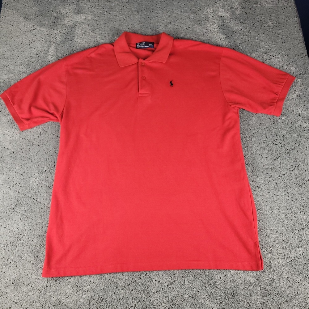 Polo Ralph Lauren Shirt Mens 3XL‎ Red Short Sleeve Knit Pullover Casual Preppy